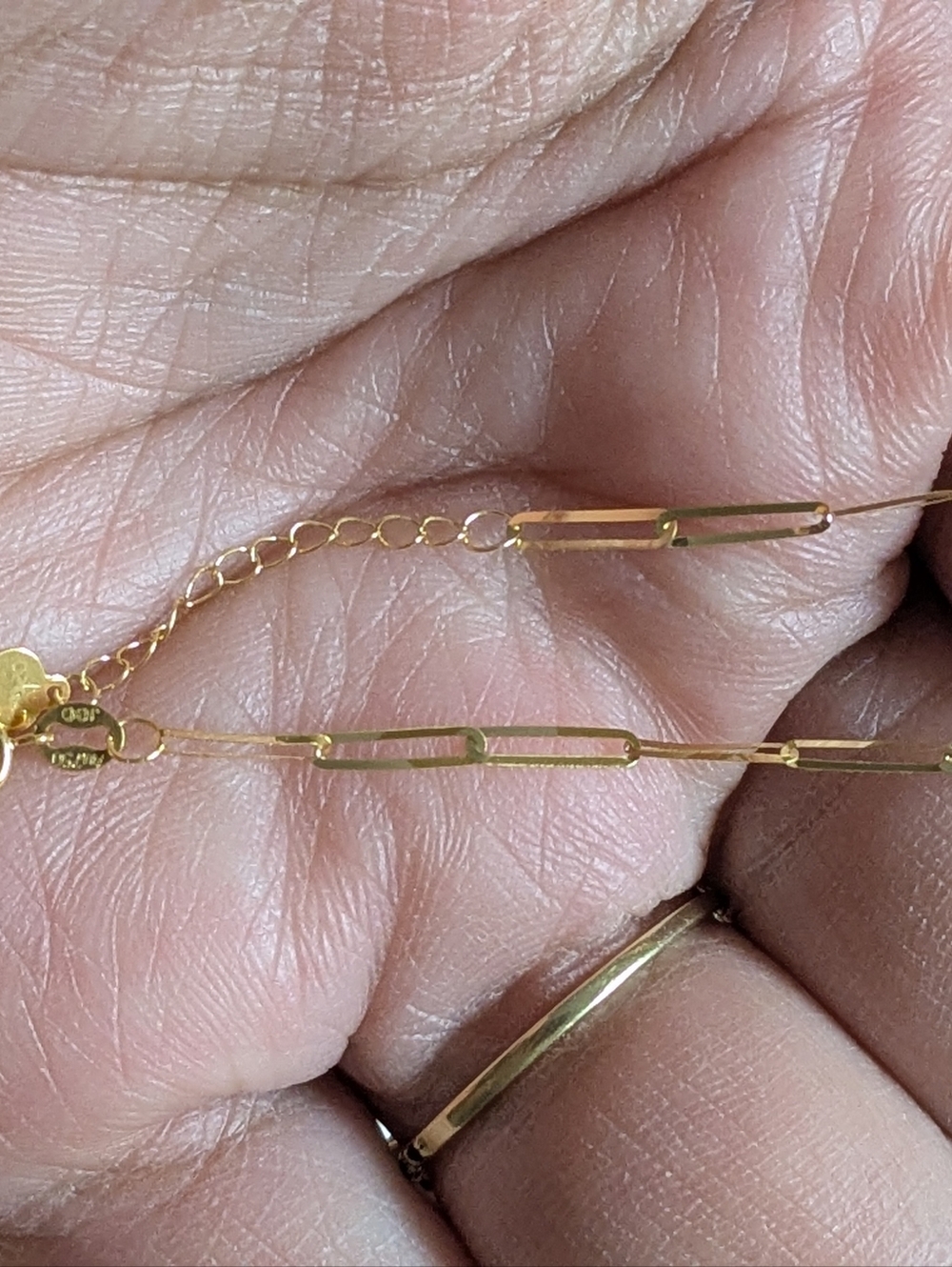 Pure 18k SD Gold Paperclip Bracelet 💯 Real Gold Pawnable 7.5 Inch - Picture 3 of 4
